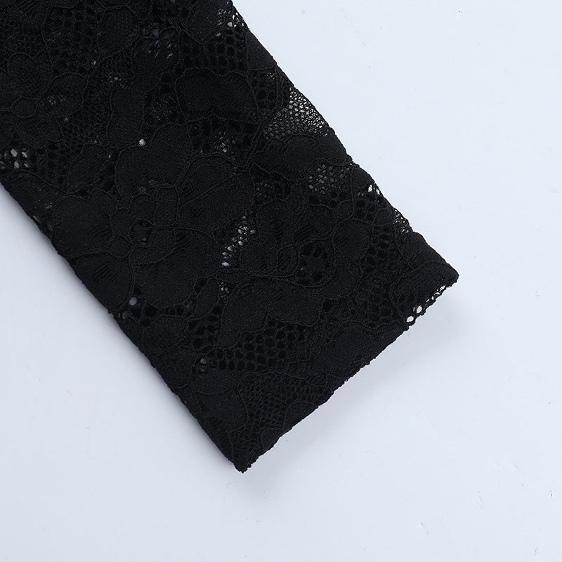 Lace Cutout Long Sleeve T-shirt